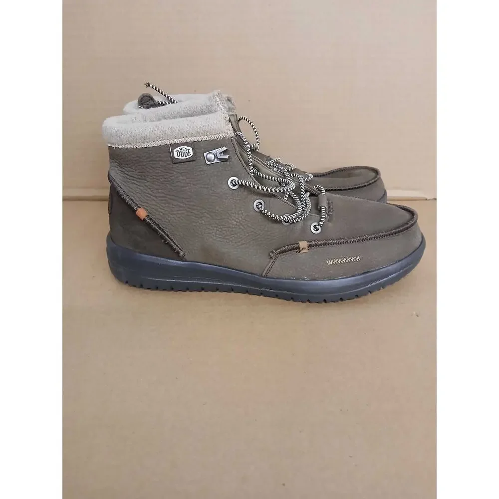 USED HEYDUDE Bradley Boot Leather Brown Size 9 | Men's Pull on Boots
